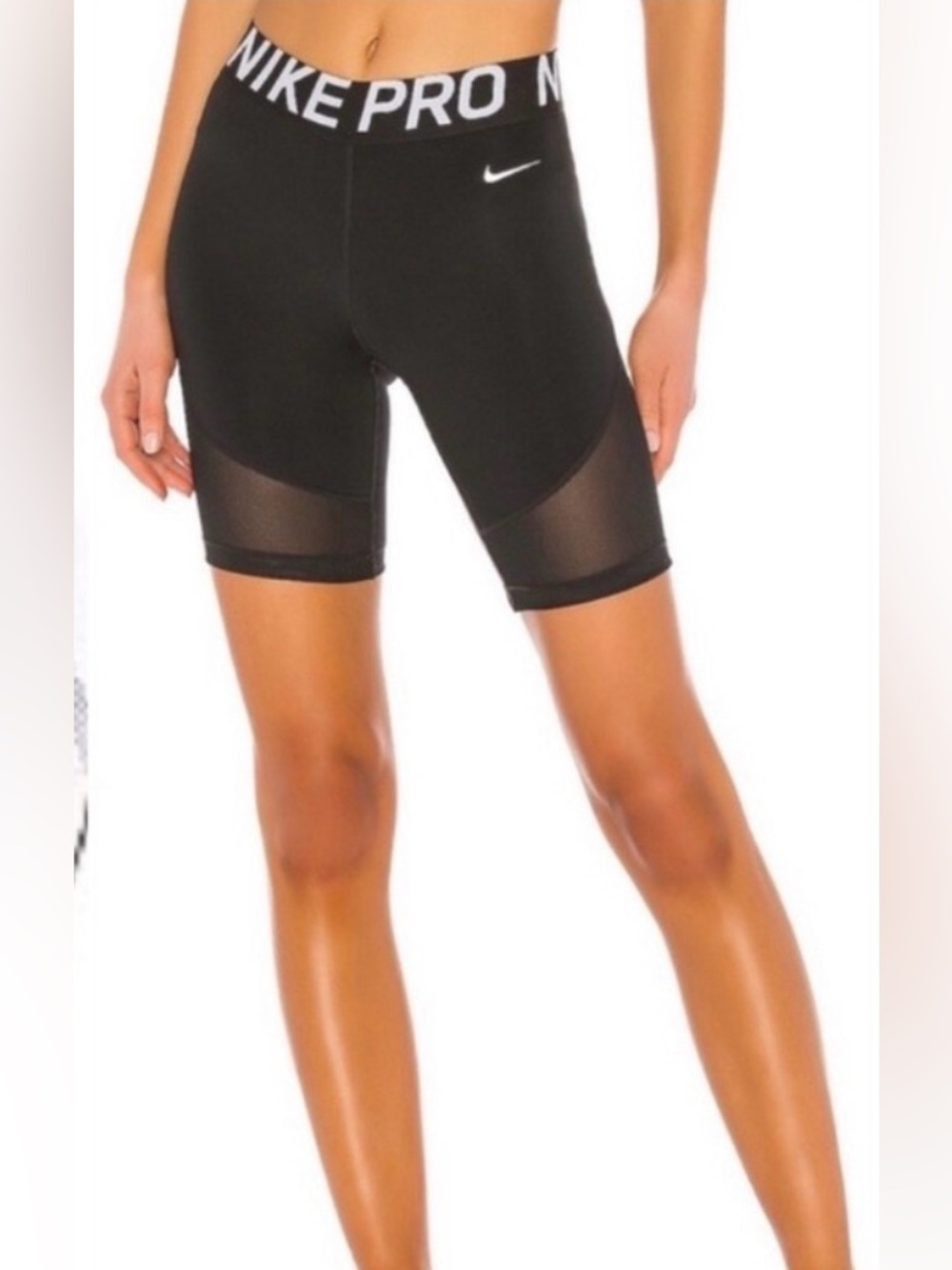 Nike Black High-Waist Mesh Inset Bike Shorts